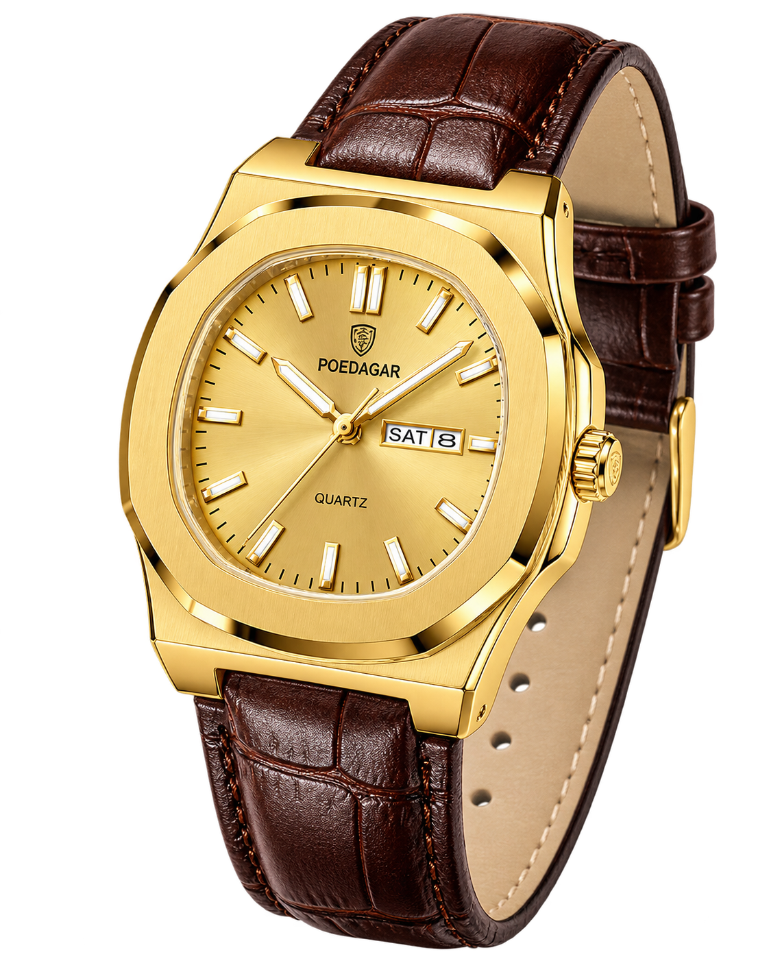POEDAGAR 853 — Cuero — Dorado — vista hero