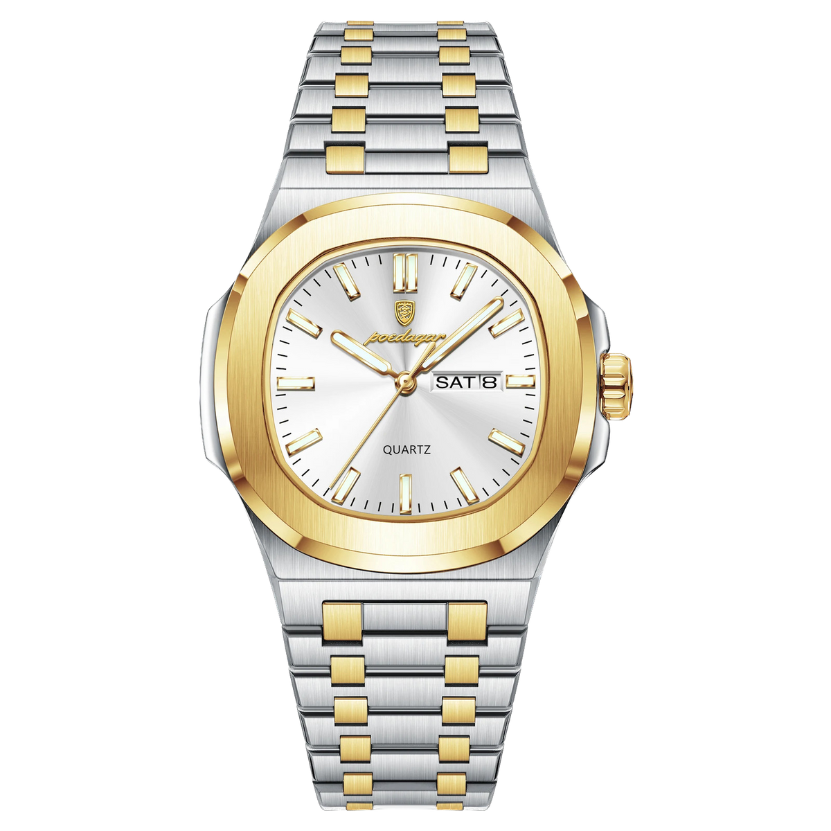 POEDAGAR 853 Acero — Dorado / Blanco — miniatura frontal
