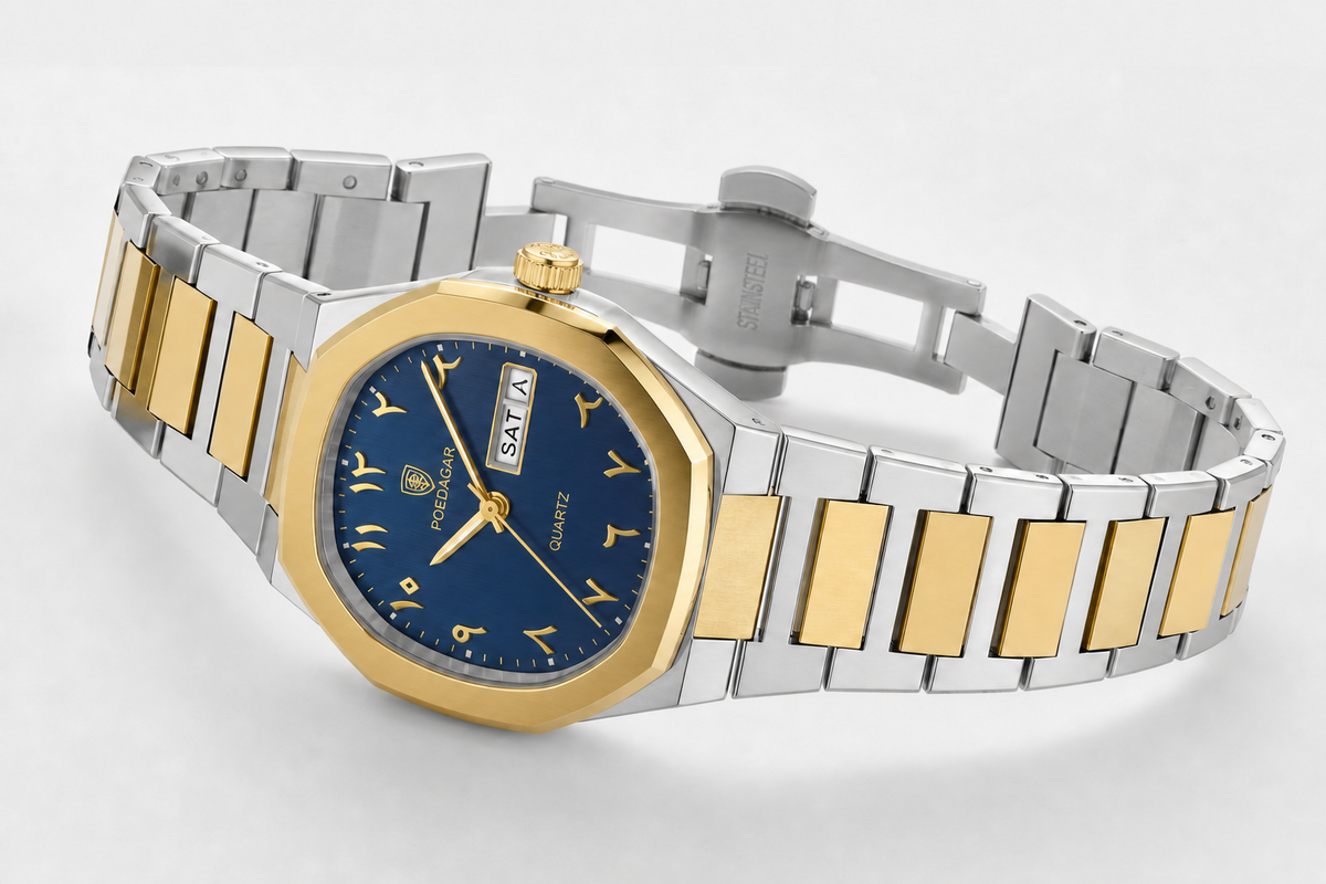 POEDAGAR 830 — Acero Integrado — Dorado / Azul
