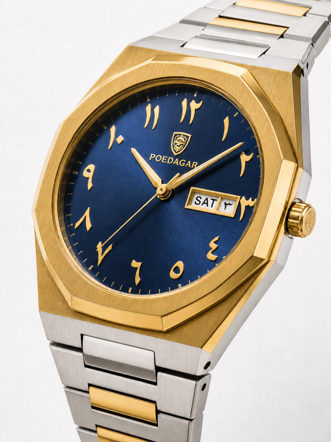 POEDAGAR 830 — Acero Integrado — Dorado / Azul