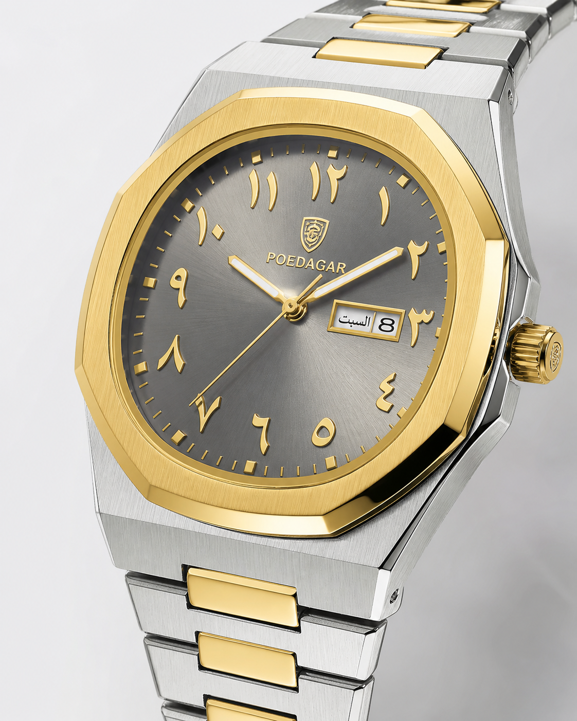 POEDAGAR 830 — Acero Integrado — Dorado / Gris