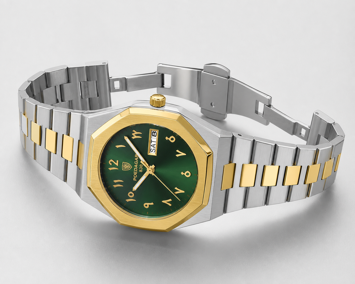 POEDAGAR 830 — Acero Integrado — Dorado / Verde