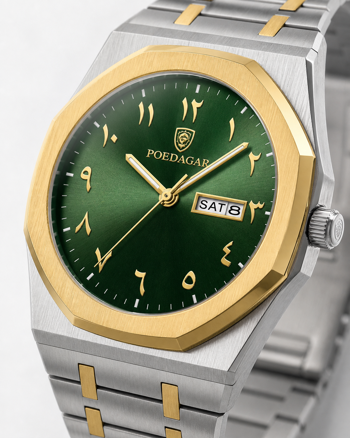 POEDAGAR 830 — Acero Integrado — Dorado / Verde