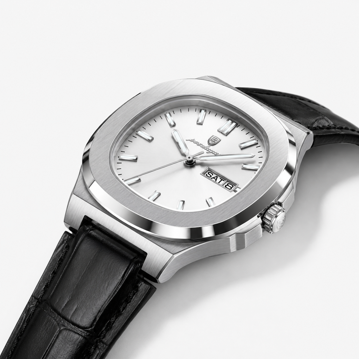 POEDAGAR 853 — Cuero — Acero / Blanco