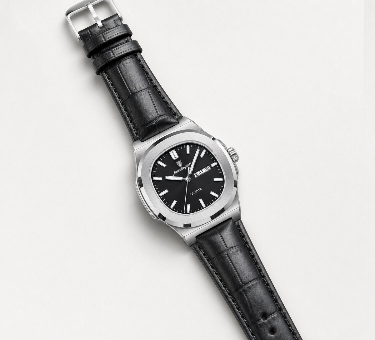 POEDAGAR 853 — Cuero — Acero / Negro
