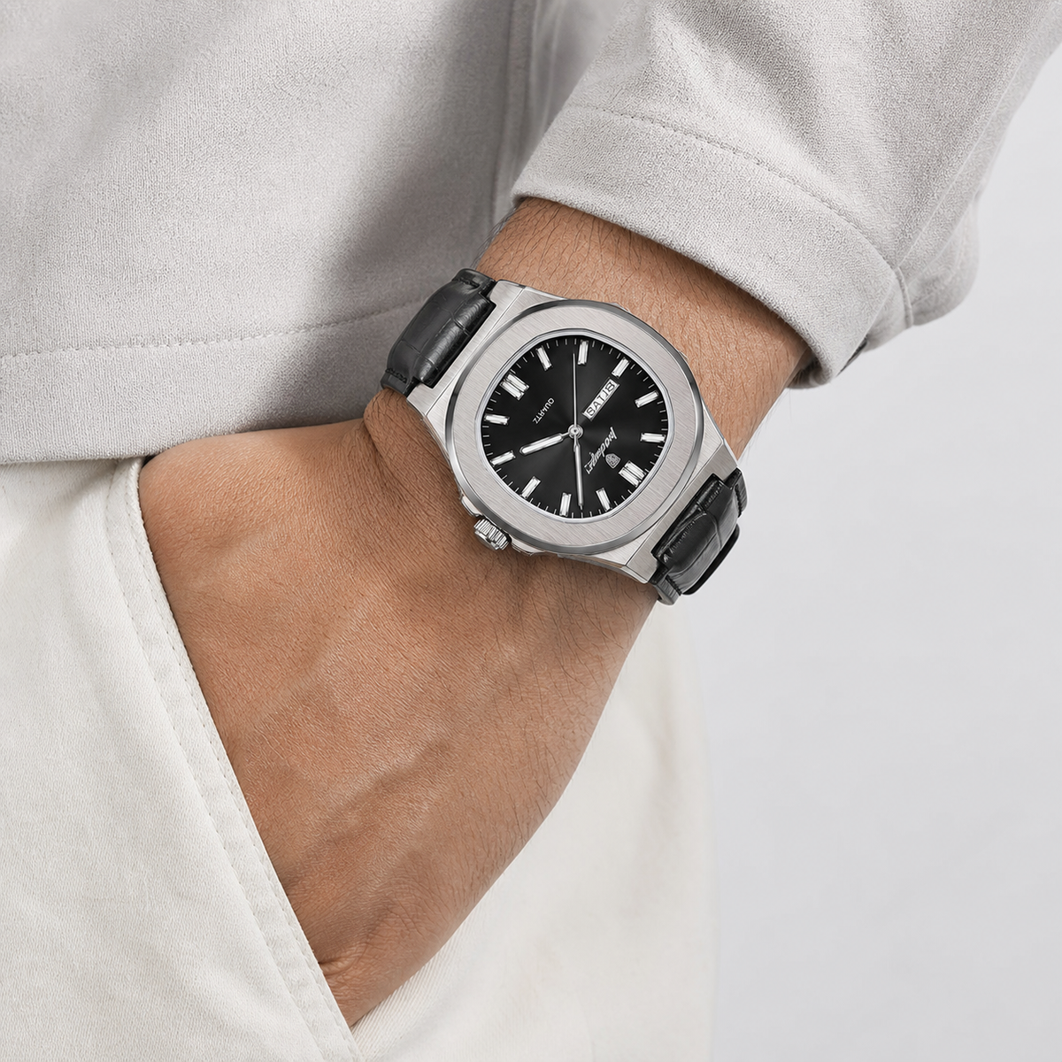 POEDAGAR 853 — Cuero — Acero / Negro