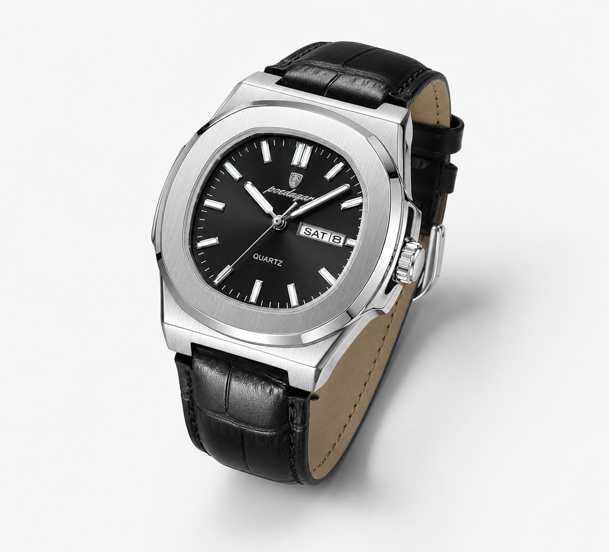 POEDAGAR 853 — Cuero — Acero / Negro