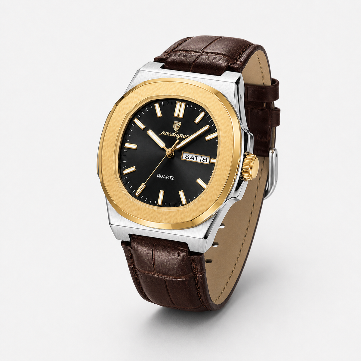 POEDAGAR 853 — Cuero — Dorado / Negro