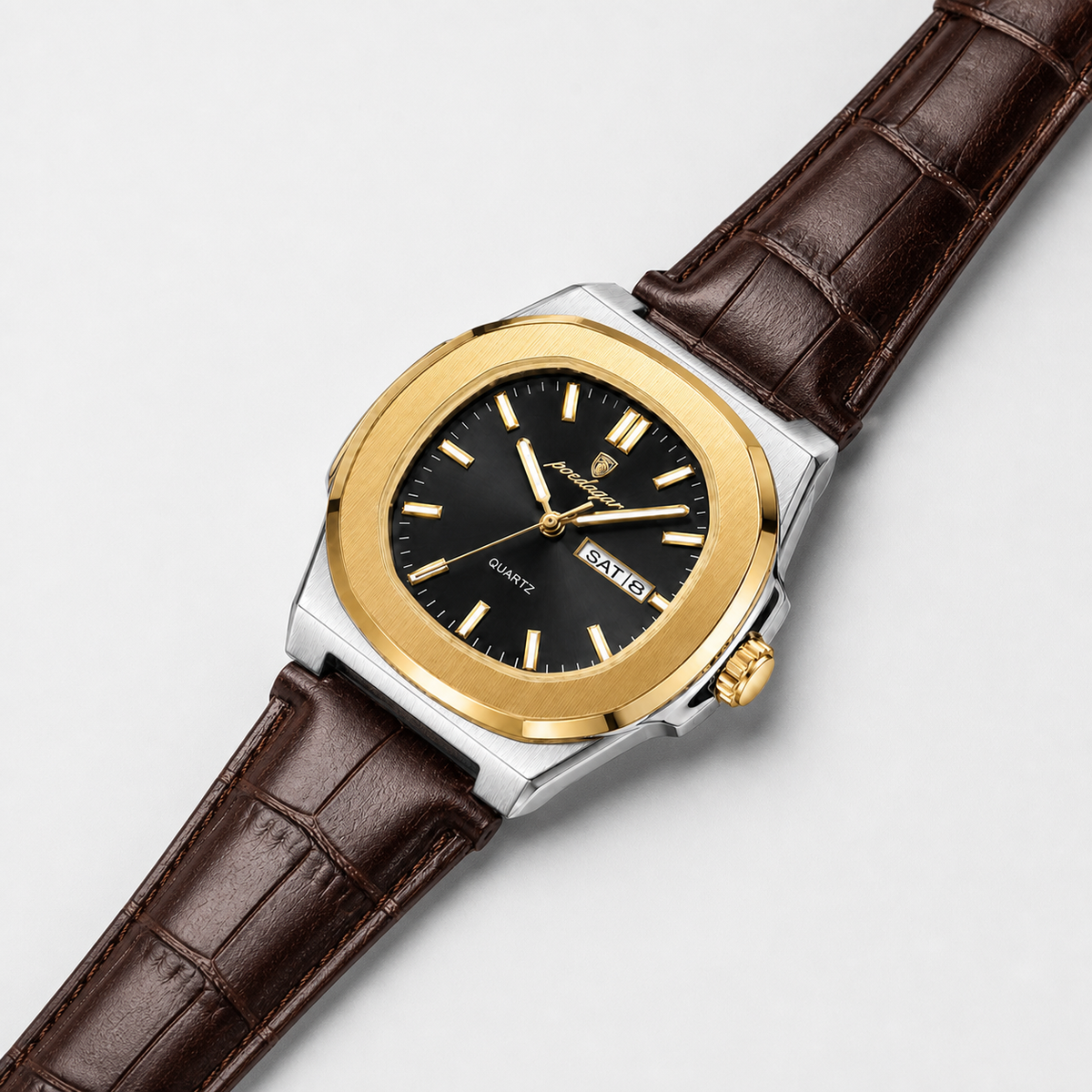 POEDAGAR 853 — Cuero — Dorado / Negro