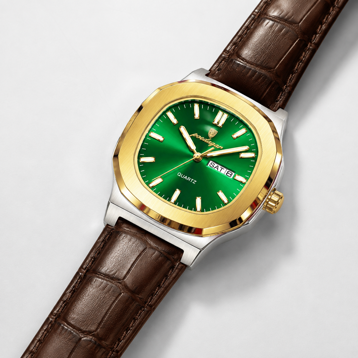 POEDAGAR 853 — Cuero — Dorado / Verde