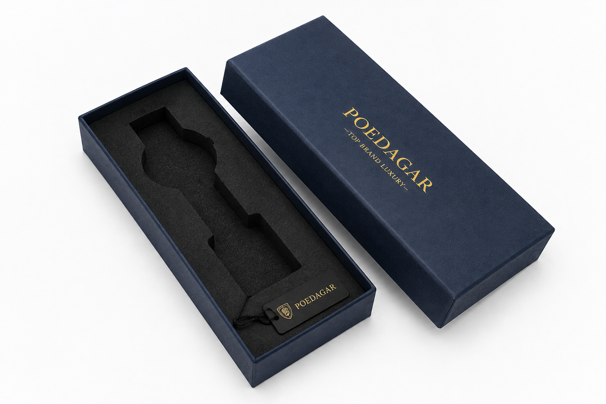 POEDAGAR 885 — Rectangular — Acero / Azul