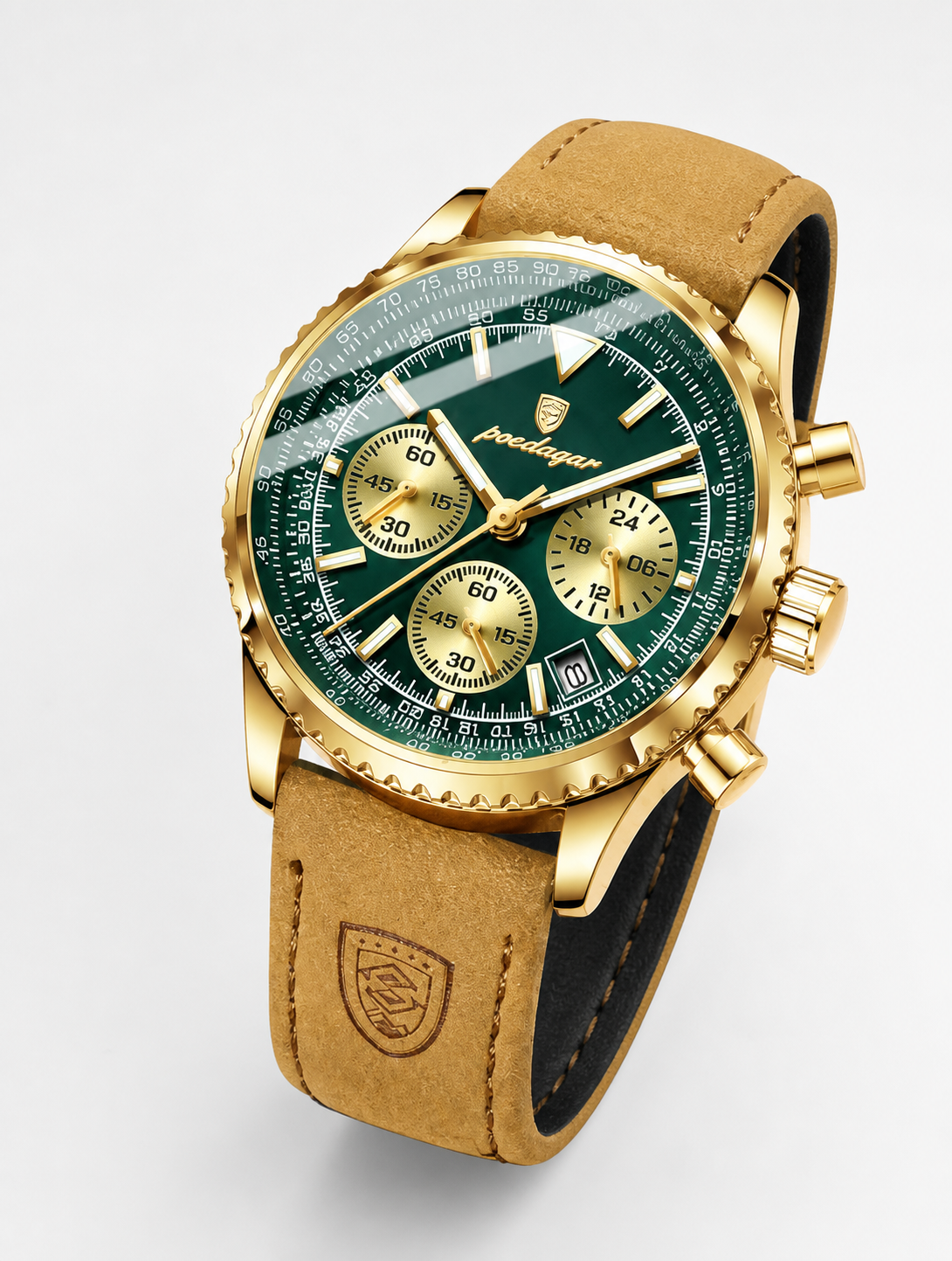 POEDAGAR 960 — Cronógrafo — Dorado / Verde — vista hero