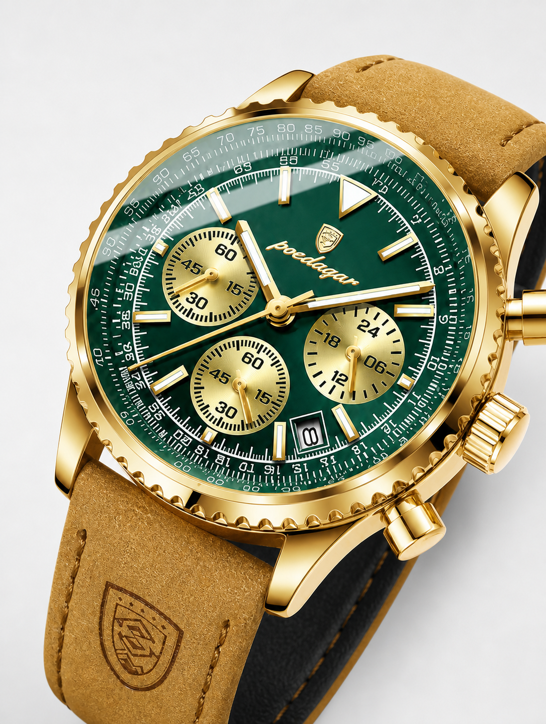 POEDAGAR 960 — Cronógrafo — Dorado / Verde