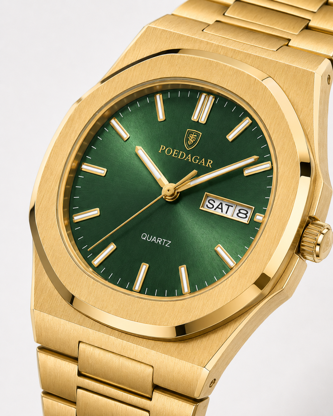 POEDAGAR 853 — Acero — Dorado / Verde