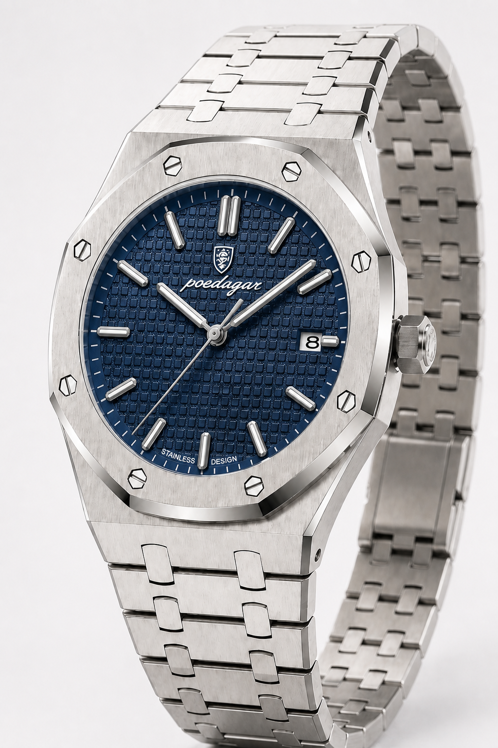 POEDAGAR 924 — Octagonal — Acero / Azul