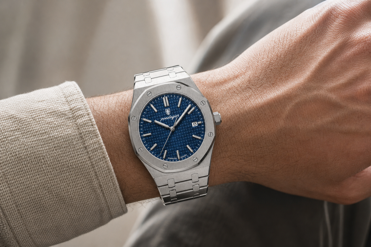 POEDAGAR 924 — Octagonal — Acero / Azul