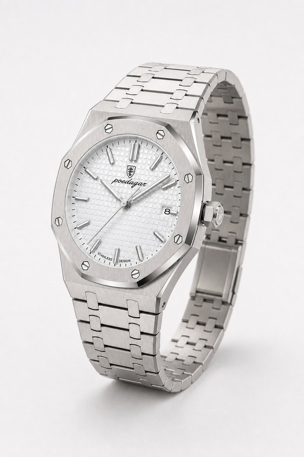 POEDAGAR 924 — Octagonal — Acero / Blanco