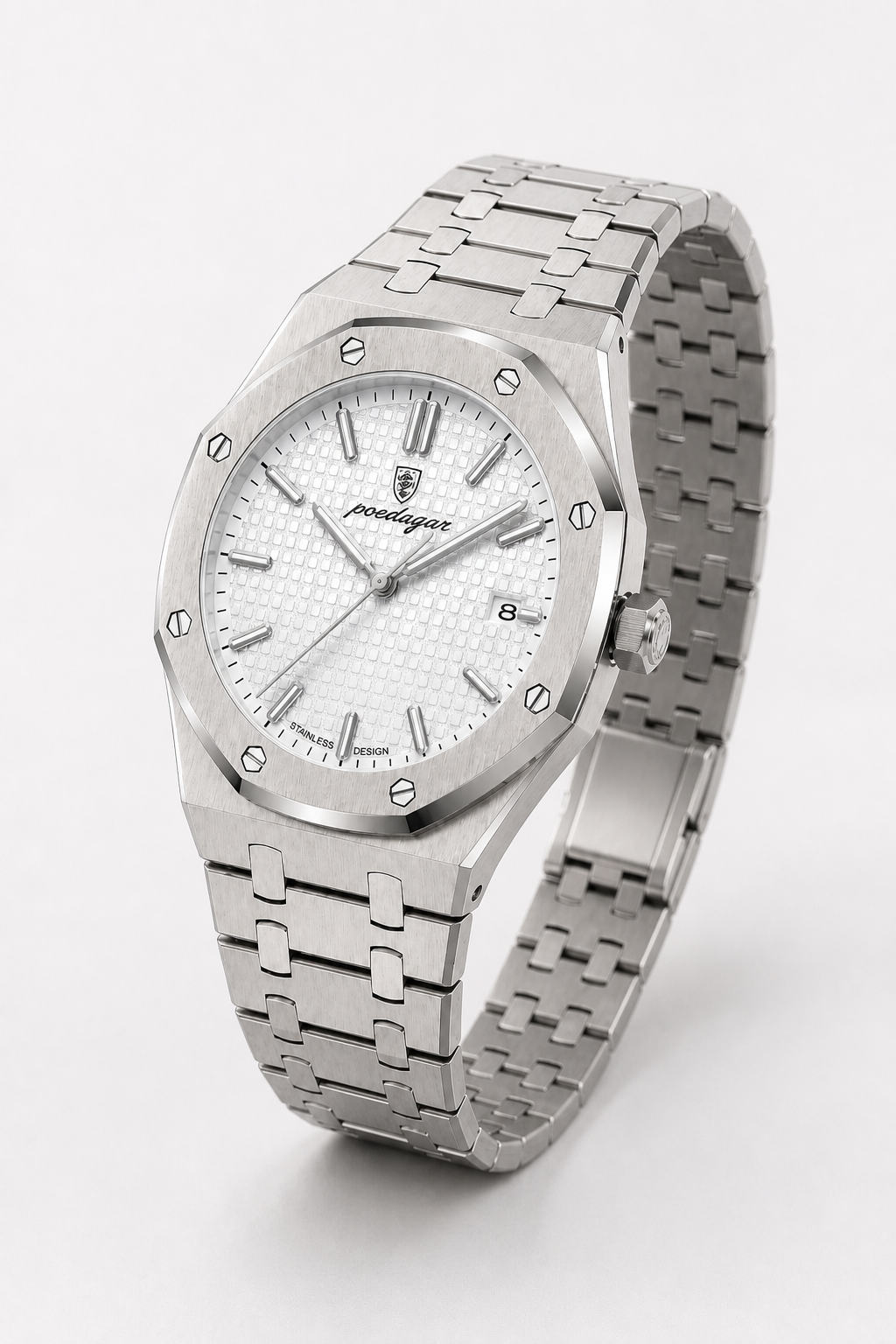 POEDAGAR 924 — Octagonal — Acero / Blanco