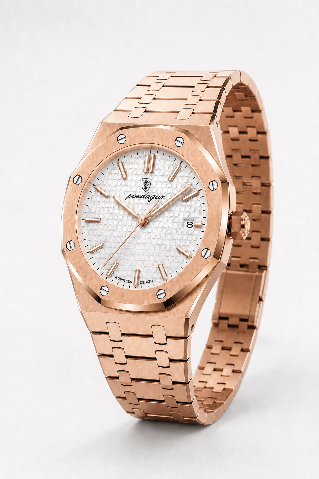 POEDAGAR 924 — Octagonal — Oro rosa / Blanco — vista hero