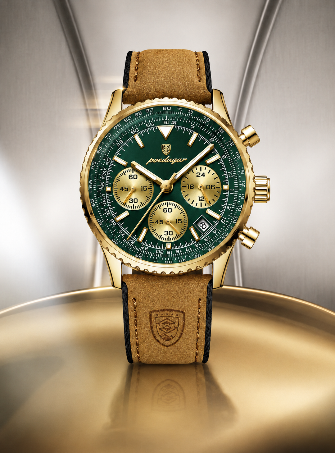POEDAGAR 960 — Cronógrafo — Dorado / Verde