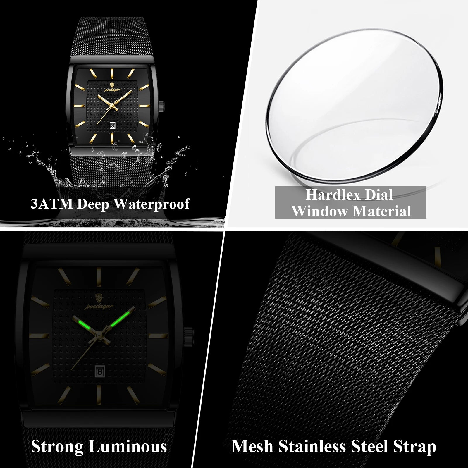 Reloj POEDAGAR 885 Rectangular