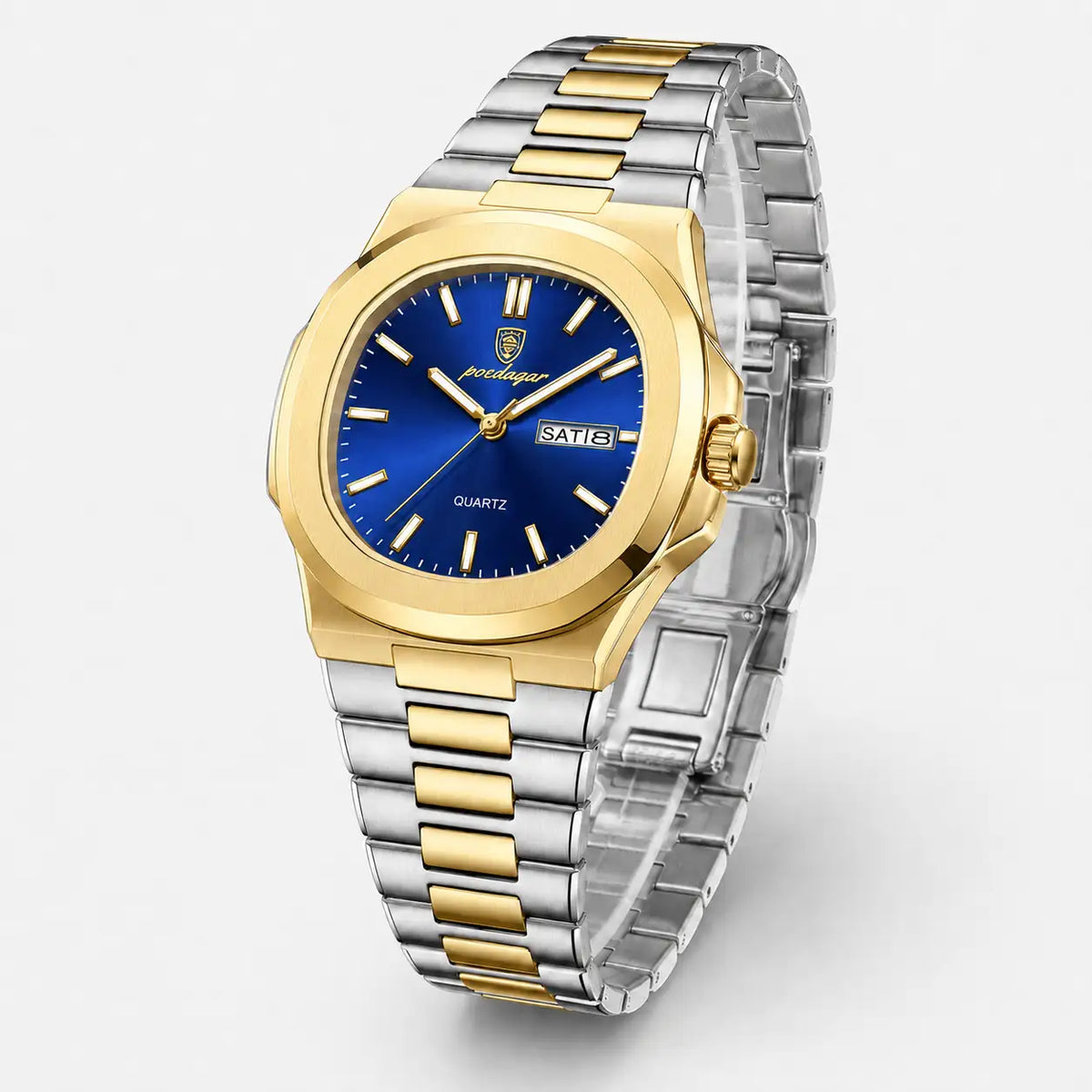 POEDAGAR 853 — Acero — Dorado / Azul