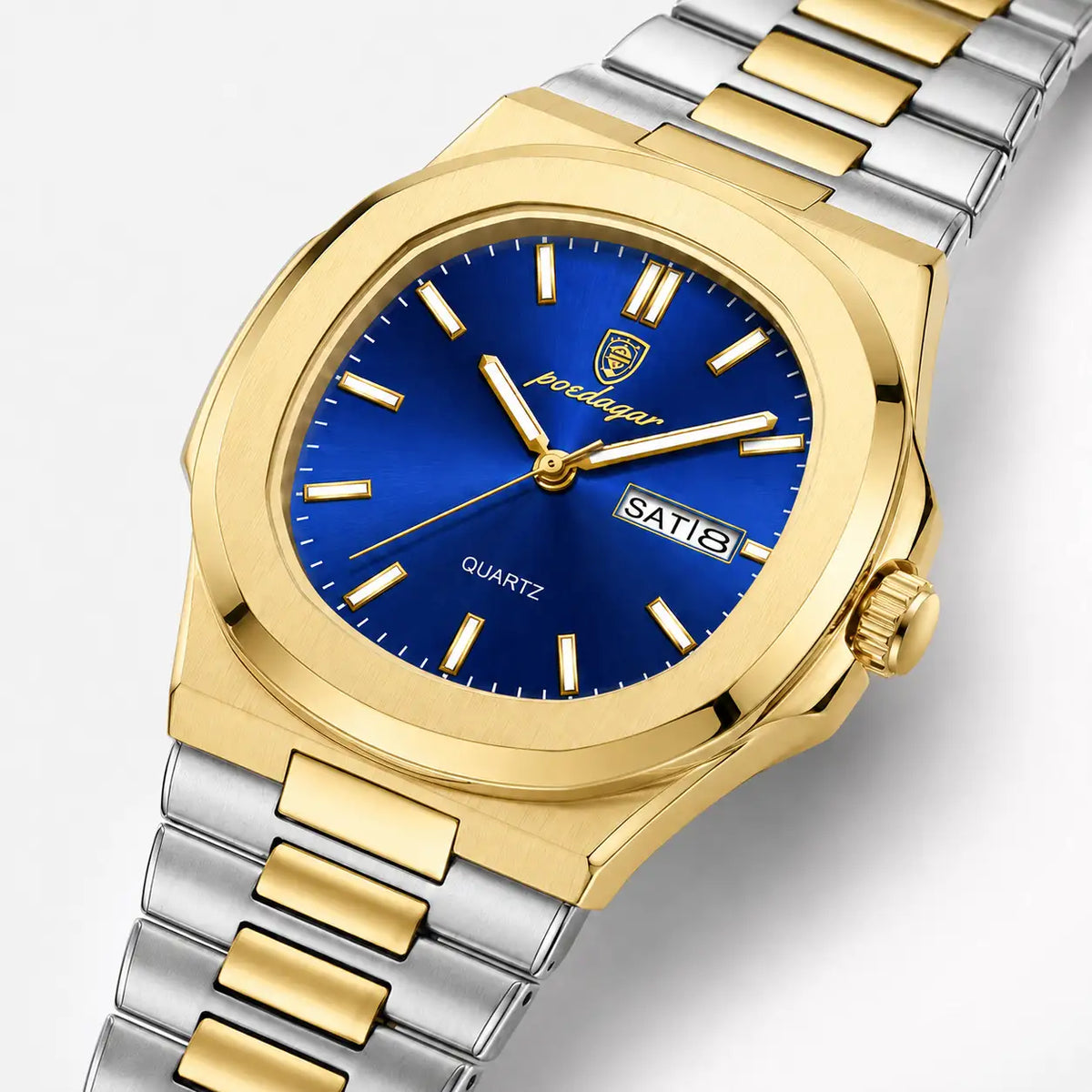 POEDAGAR 853 — Acero — Dorado / Azul