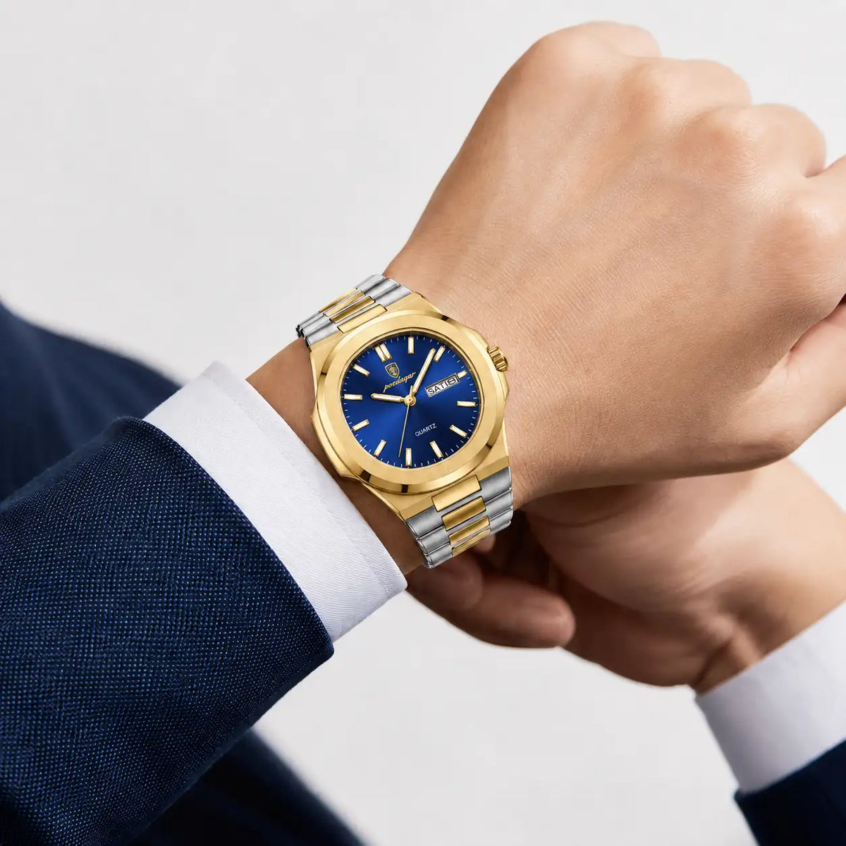 POEDAGAR 853 — Acero — Dorado / Azul
