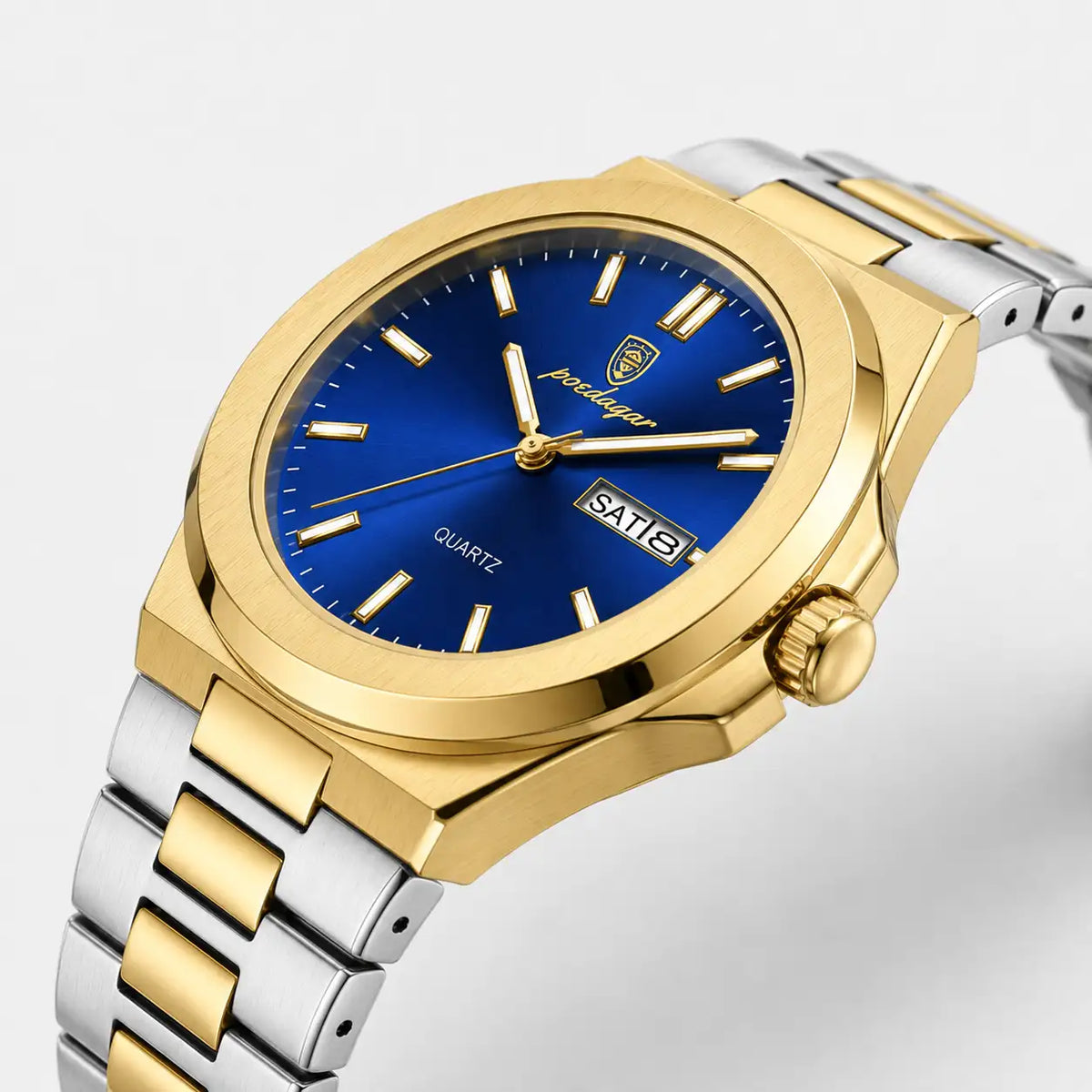 POEDAGAR 853 — Acero — Dorado / Azul