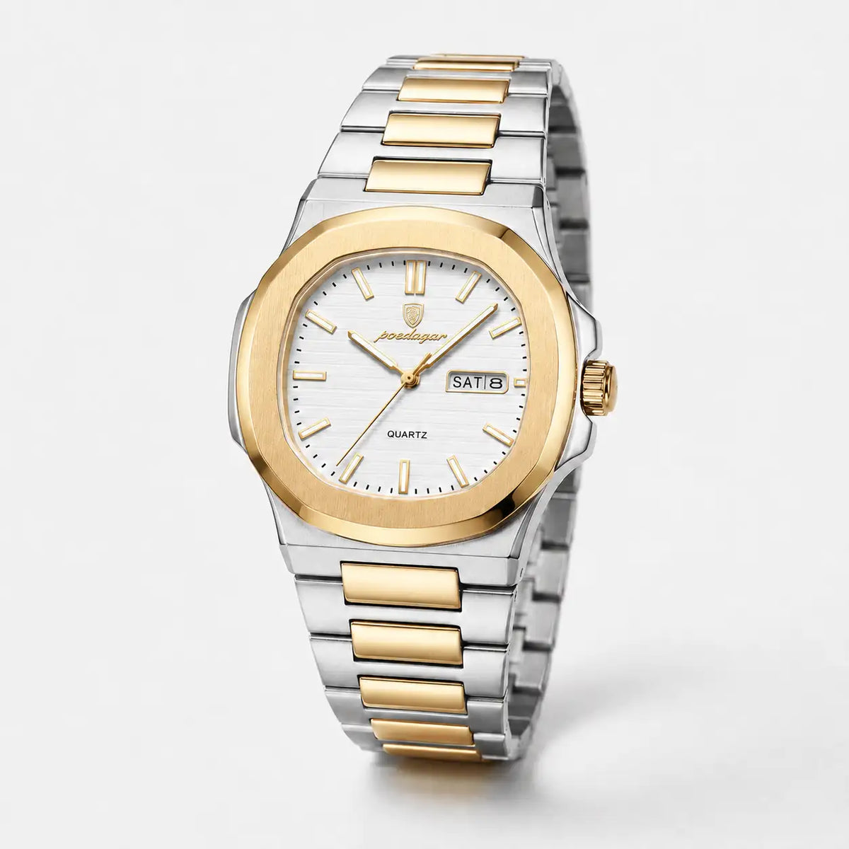 POEDAGAR 853 — Acero — Dorado / Blanco