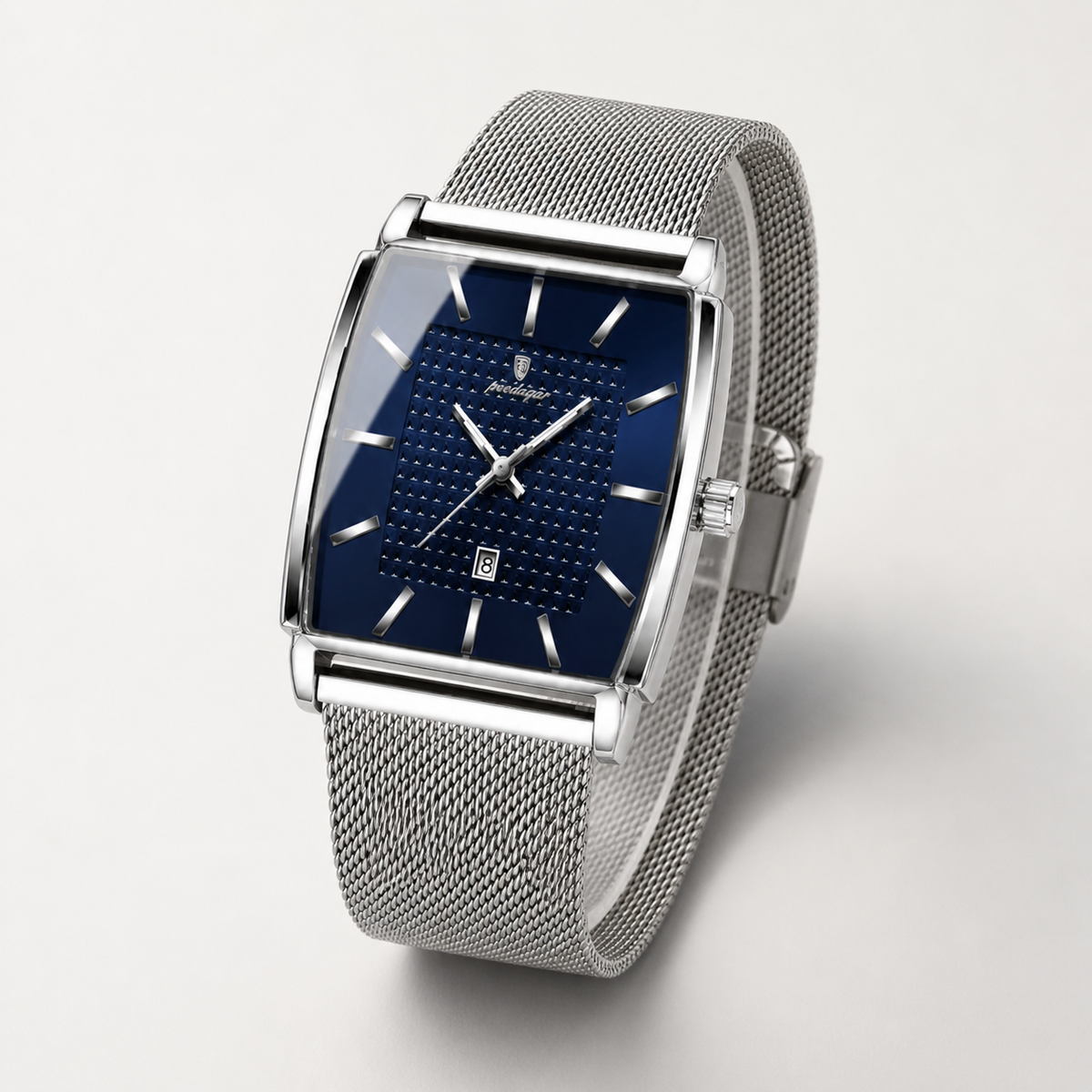 POEDAGAR 885 — Rectangular — Acero / Azul — vista hero