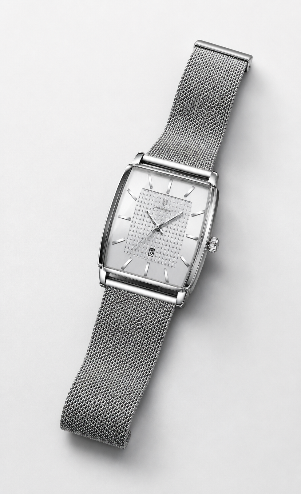 POEDAGAR 885 — Rectangular — Acero / Blanco