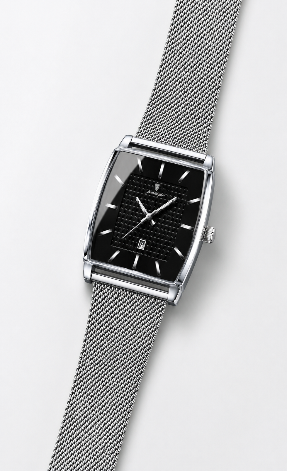 POEDAGAR 885 — Rectangular — Acero / Negro