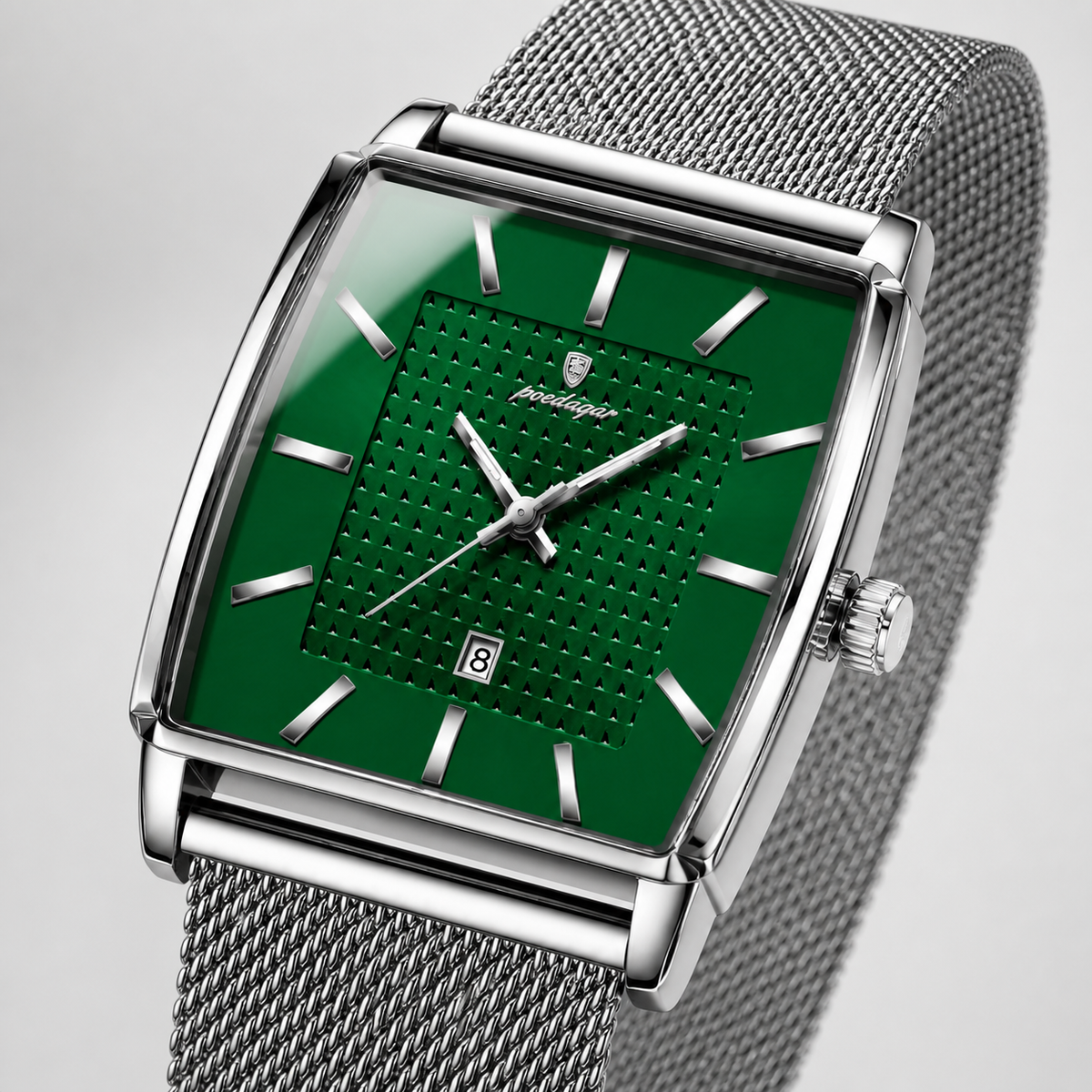 POEDAGAR 885 — Rectangular — Acero / Verde