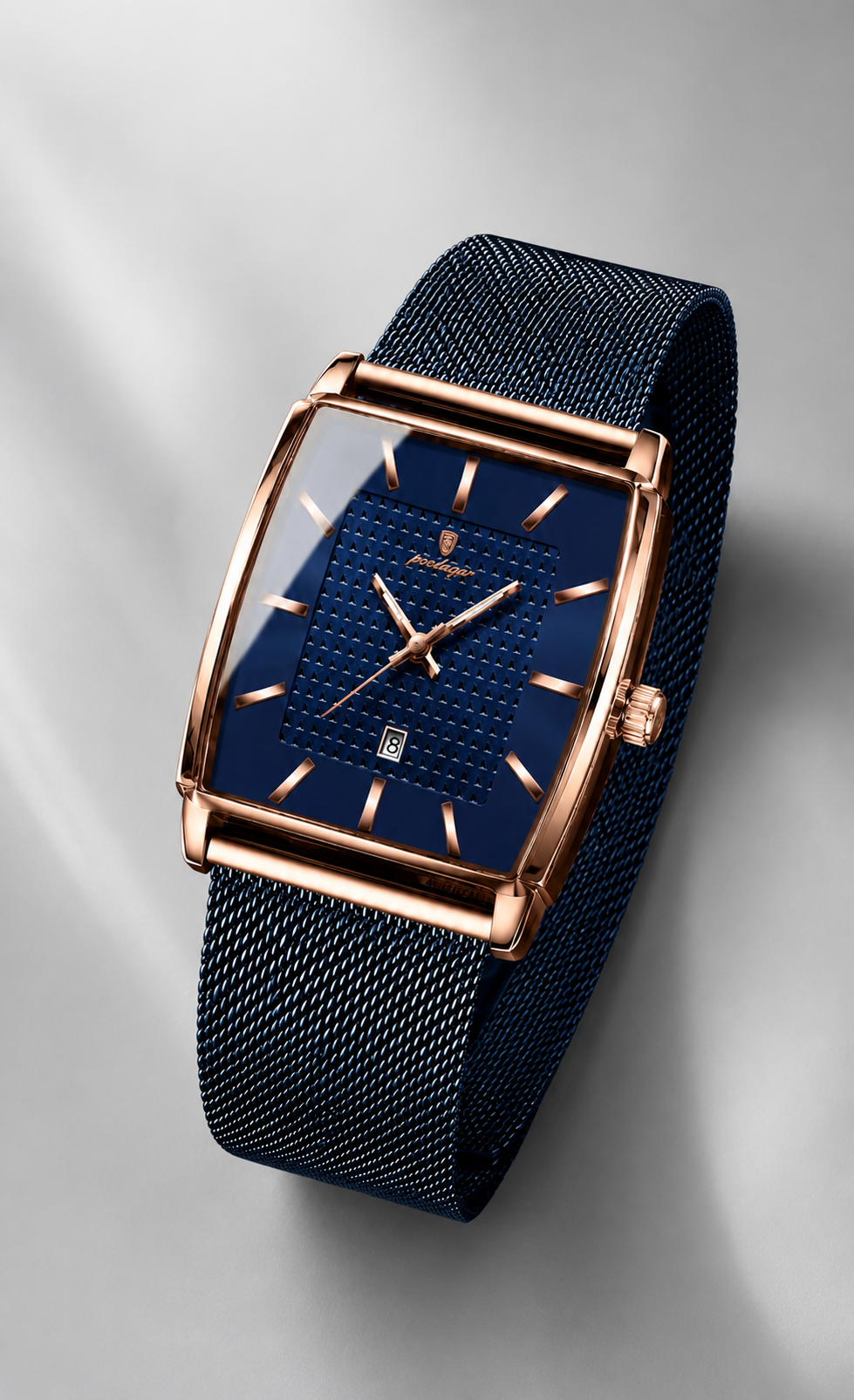 POEDAGAR 885 — Rectangular — Oro rosa / Azul — vista hero